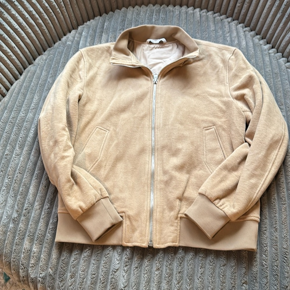 Zara Men’s Velour/Fleece Zip Up Jacket